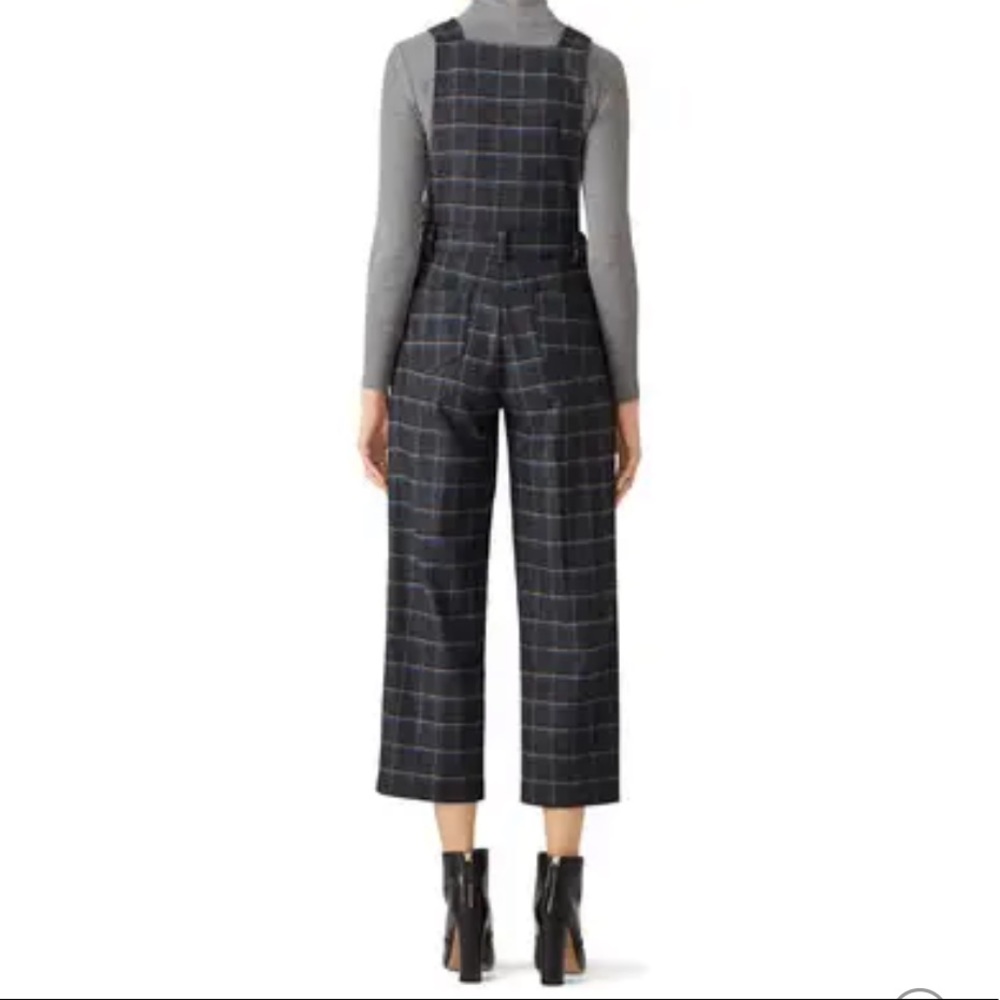 Wool plaid overalls